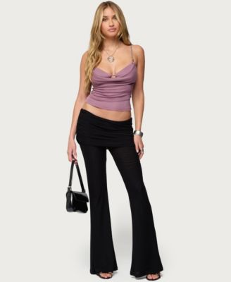 Women's Layered Bra Cowl Neck Top