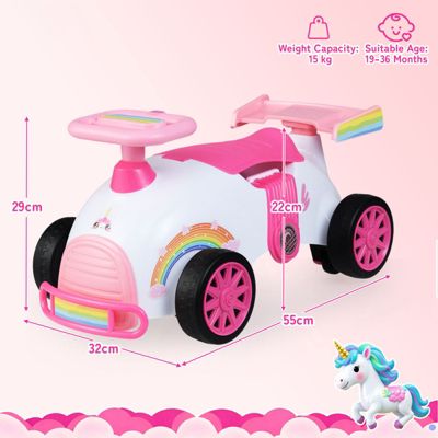 Toddler Ride On Car with Music and Storage Compartment