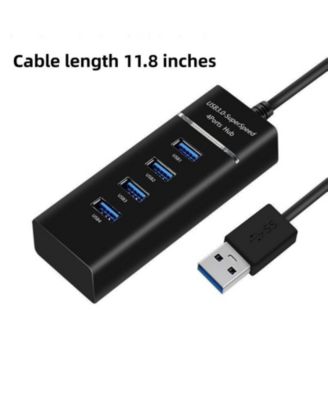 4-Port USB 3.0 High Speed Hub - with LED Strip, Portable Expansion Hub for Office Work & Business Travel