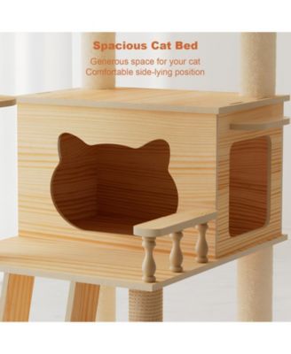 59" Modern Cat Tower - Sisal Posts + Acrylic Hammock