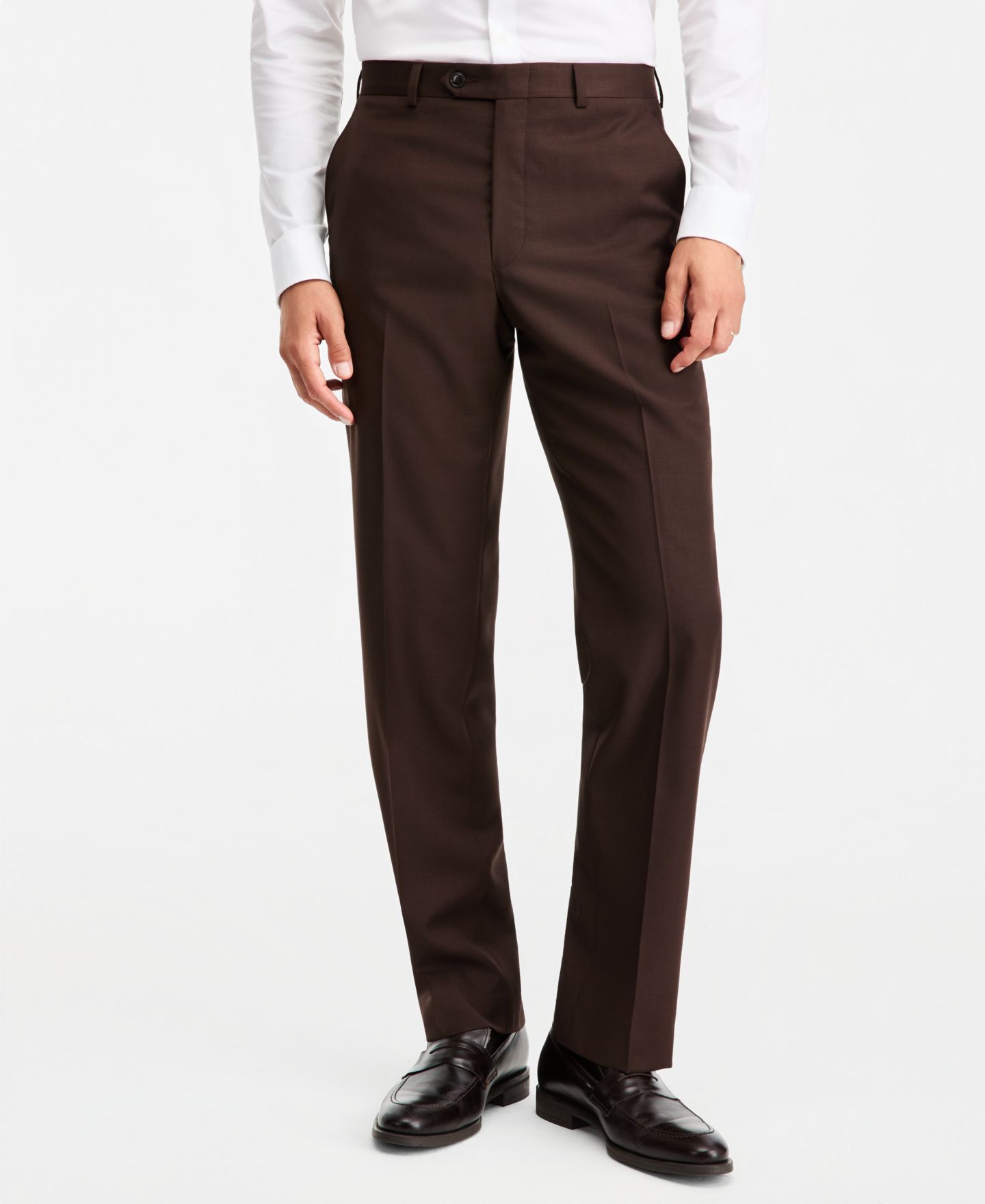 Мужские брюки Michael Kors Classic-Fit Wool-Blend Suit Separate, цвет: Коричневый — фото 3