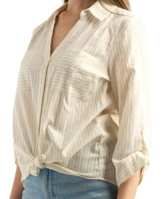 Women's Striped Button-Up Shirt