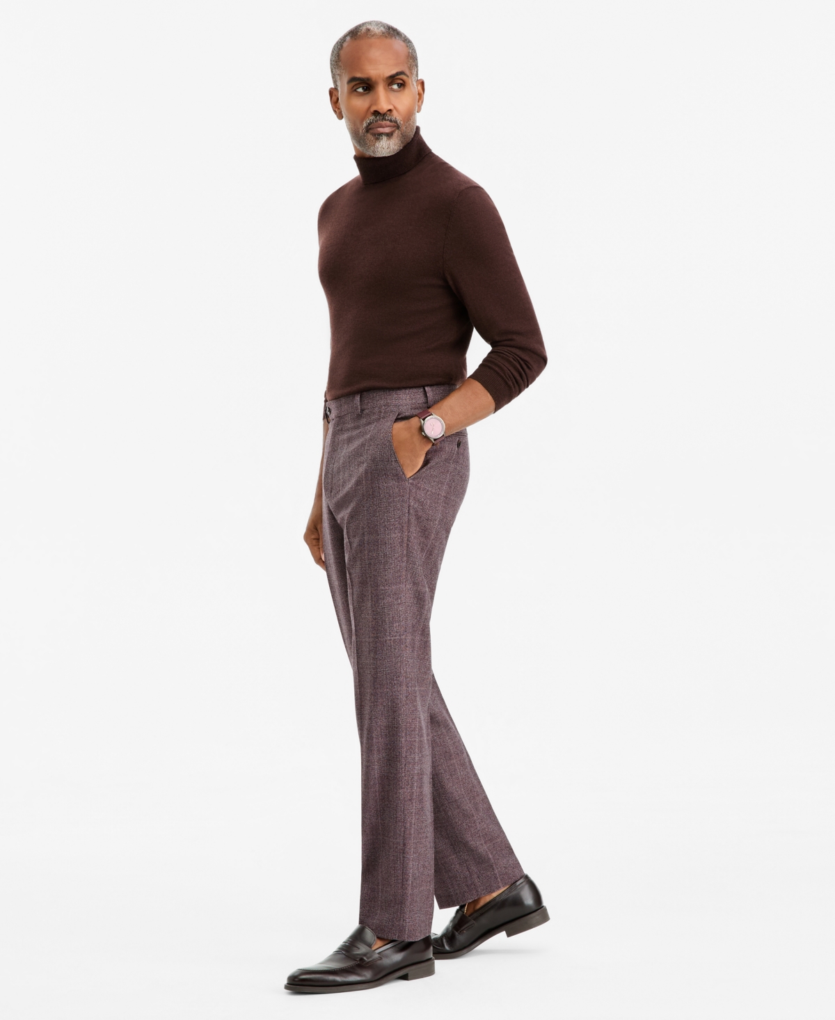 Michael Kors Men's Classic-Fit Wool-Blend Stretch Plaid Suit Separate Pants