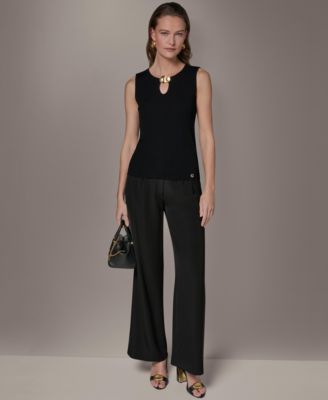 Women's Sleeveless Keyhole Sweater