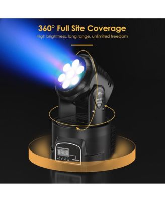 70W RGBW Mini Moving Head Stage Light with Built-in Shows, Sound and DMX Control
