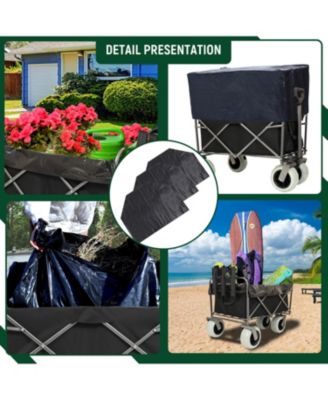 Foldable Steel Storage Wagon Utility Carts Waterproof Fishing Cart with Rod Holders