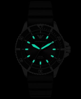 Men's World Explorer Solar Three Hand Black Silicone Watch, 42mm