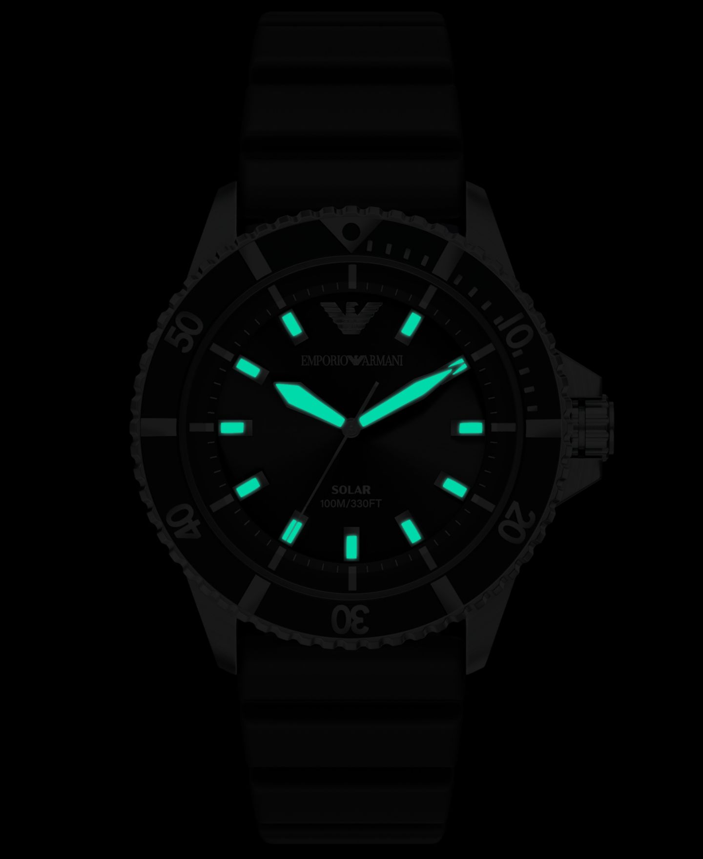 Мужские часы Emporio Armani World Explorer Solar Three Hand Black Silicone, 42mm — фото 9