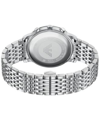 Men's Quartz Chronograph Silver Stainless Steel Watch, 42mm