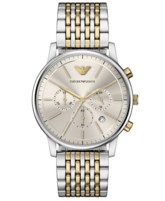 Men's Quartz Chronograph Two-Tone Stainless Steel Watch, 42mm