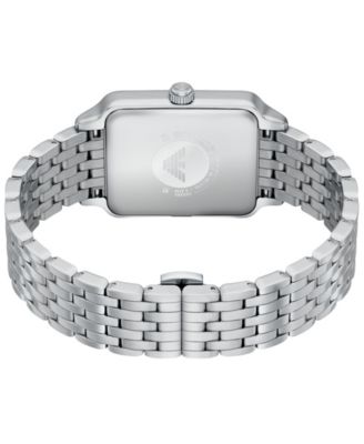 Men's Quartz Three-Hand Silver Stainless Steel Watch, 36mm