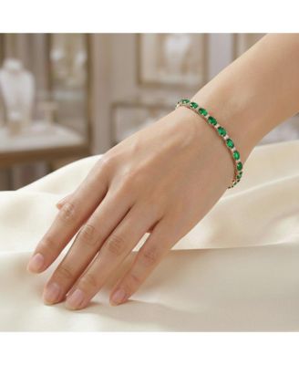 Sterling with Colored Cubic Zirconia Tennis Bracelet in Plated, Plated, or Plated