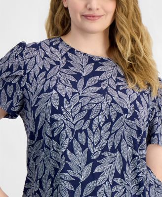 Plus Size Tulip-Sleeve Knit Top