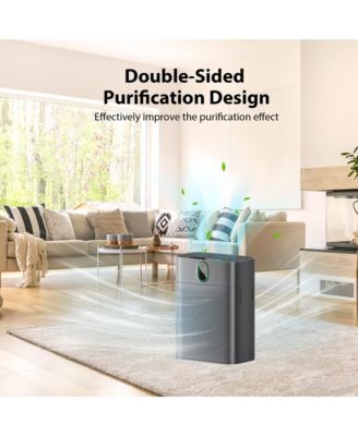 Large Room Air Purifier: PM2.5 display, 99.97% allergen removal (pet hair, etc.), double-sided intake. Covers 1076 sq ft, quiet 24dB