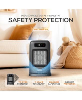 Space Heater, 1500W Electric Heater for Indoor Use, Desk Heater with Heating and Fan Modes with Thermostat