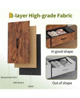 63 Inch Dresser TV Stand with 9 Fabric Drawers, Large Storage Chest, Wide Entertainment Center for 55 65 70 Inch TV