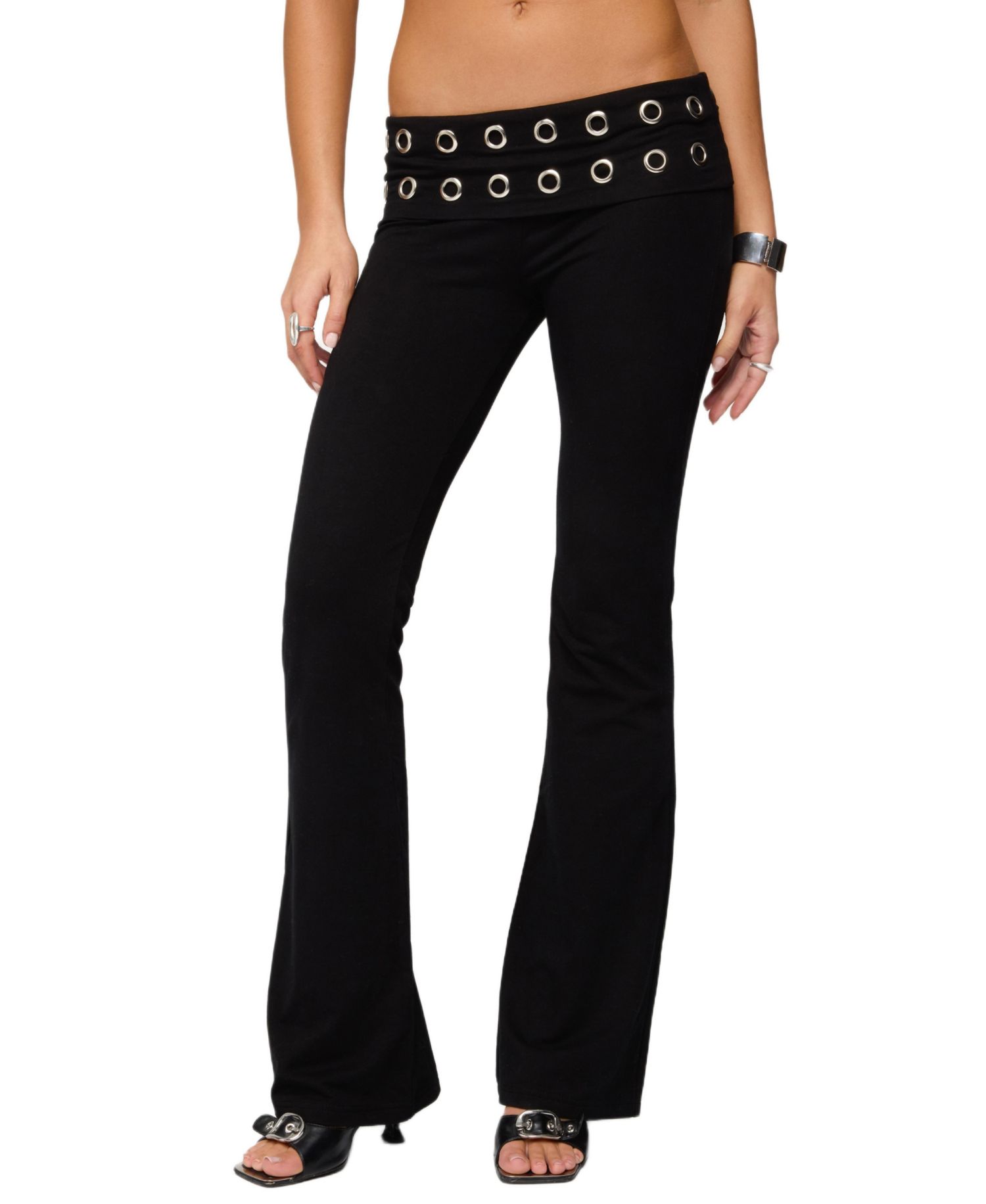 Women's Nairobi Grommet Foldover Flared Leggings