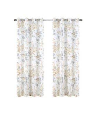 100% Polyester 140 GSM Aiden Printed Textured Grommet Curtain Panel