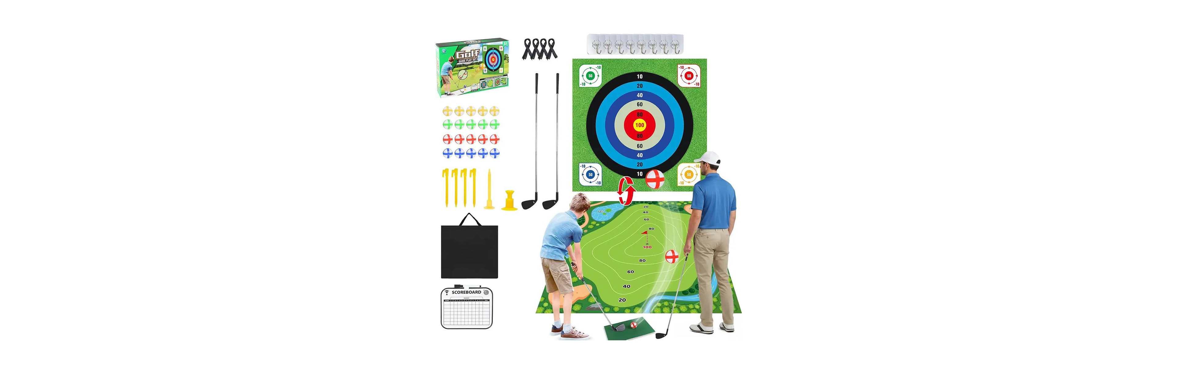 Ayamaya Camping Golf Chipping Game – Portable Outdoor & Indoor Practice Set with Double-Sided Target Mat