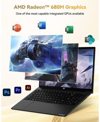 15.6" Light-Gaming-Laptop, 8 Cores AMD Ryzen 7 Pro 6850U 32GB LPDDR5 RAM 1TB SSD