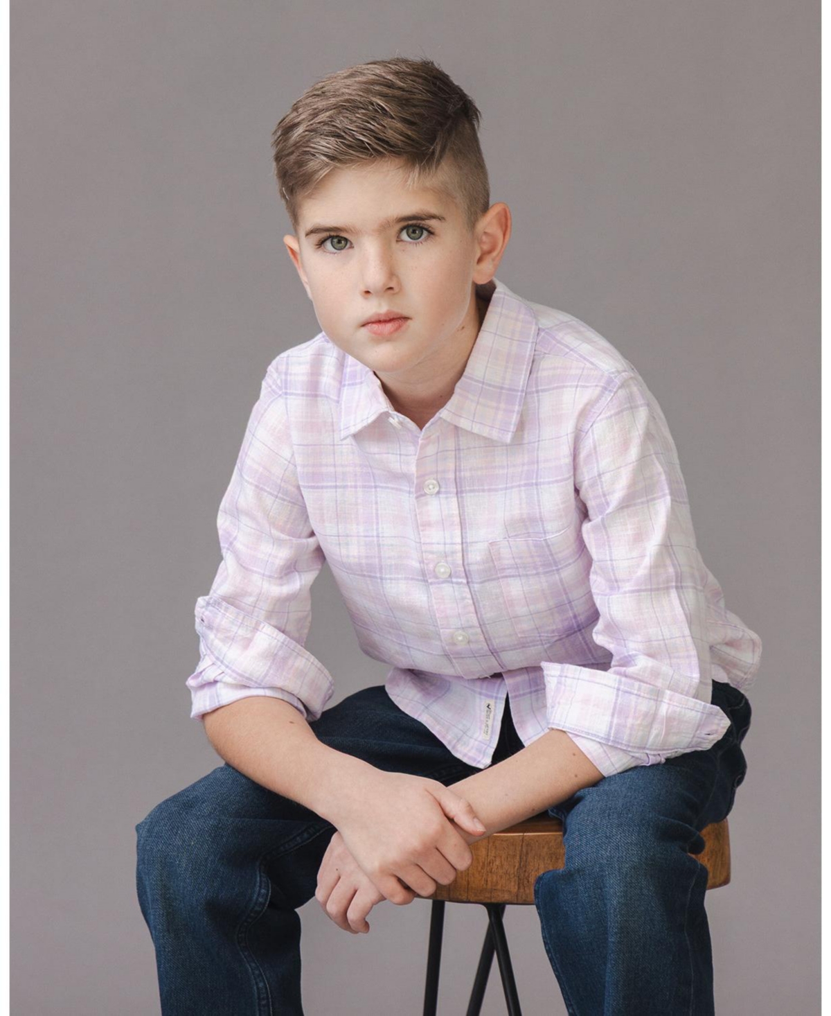 Hope & Henry Big Boys Linen Long Sleeve Button Down Shirt