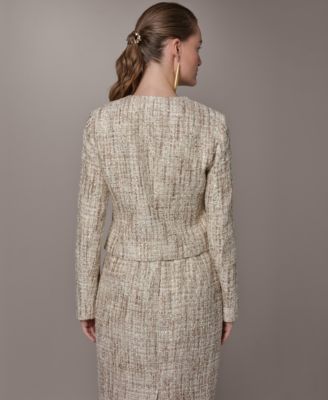 Petite Button-Front Cropped Jacket