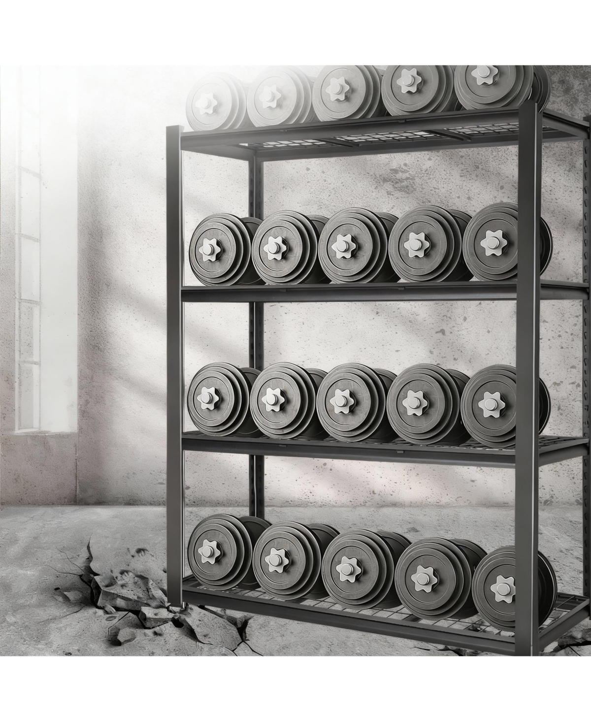 Yigii 4-Tier Adjustable Steel Shelving, 46"W x 24"D x