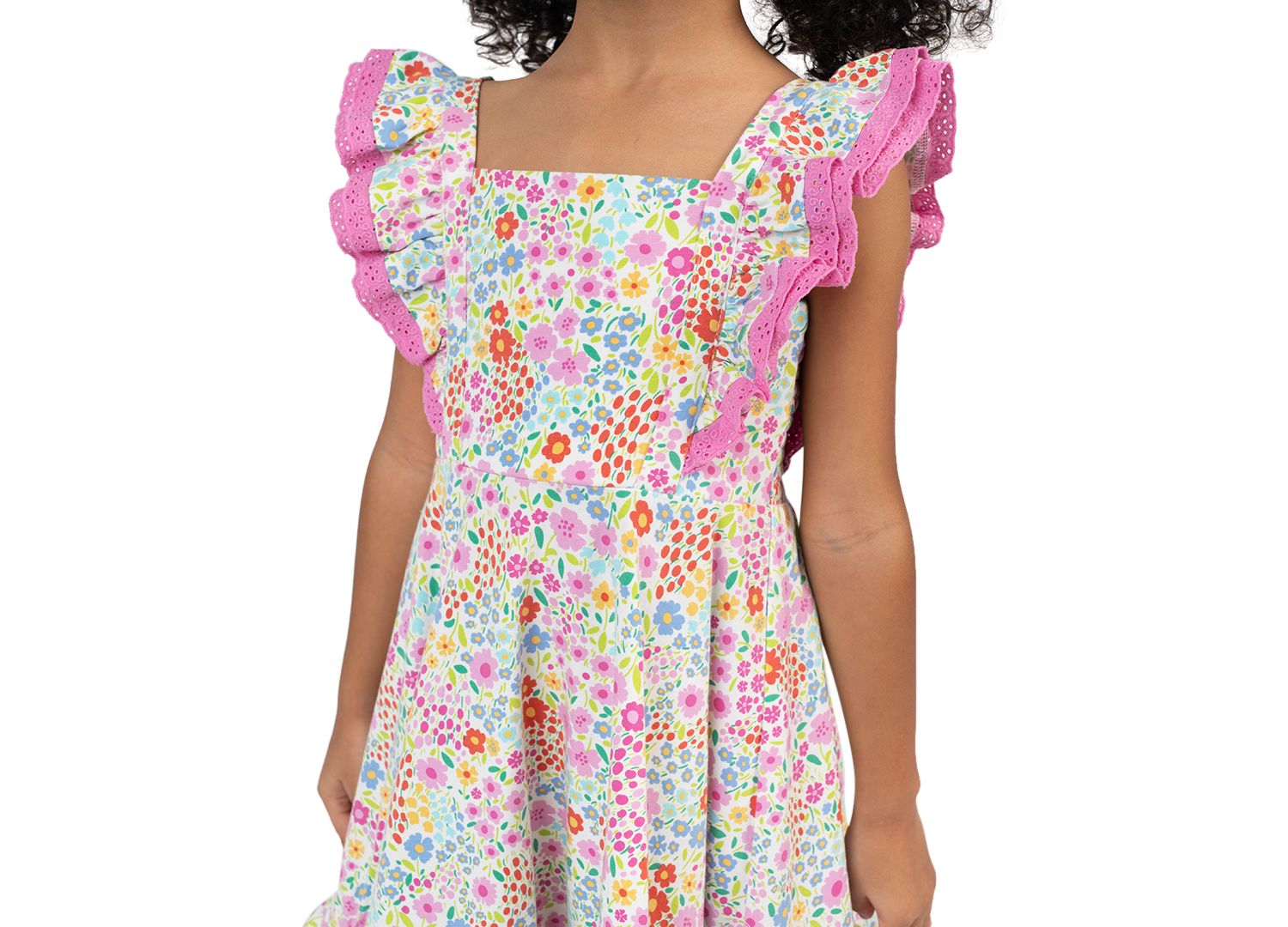 Girls' 2T-6X Knit Print Square Neck Dress