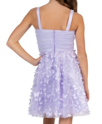 Girls' 7-16 Glitter Square Neck Dress