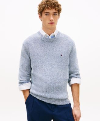Men's Two-Tone Boucle Crewneck Sweater
