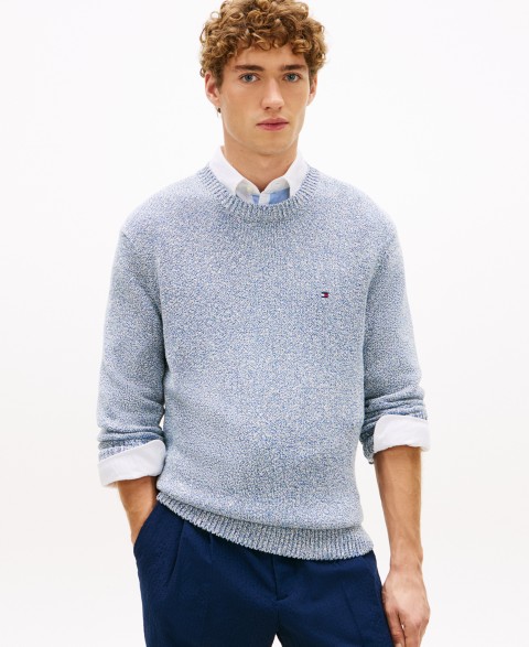Мужские Tommy Hilfiger Men's Two-Tone Boucle Crewneck Sweater