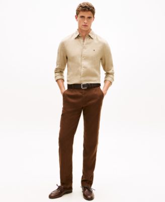 Men's Button-Down Linen Long Sleeve Shirt