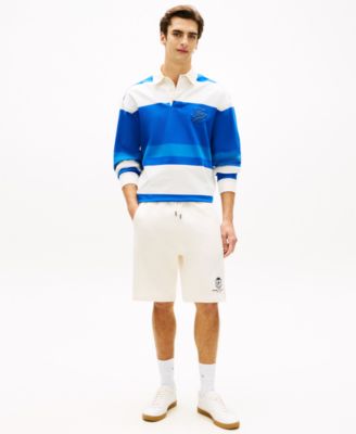 Men's Relaxed-Fit Stripe Rugby Polo Shirt