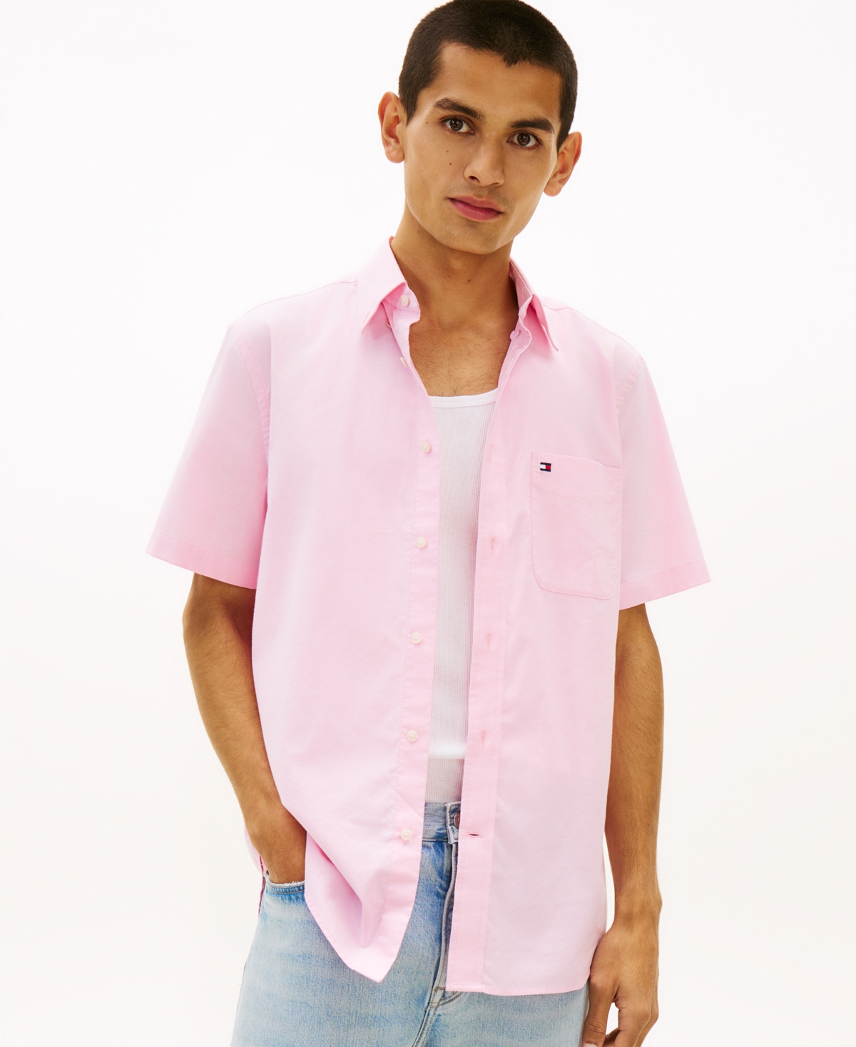 Tommy Hilfiger Men's Short-Sleeve Oxford Shirt