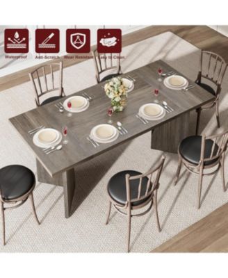 Dining Room Table 6 70.9 Inch Rectangular Kitchen Table Dining Room Furniture with Sturdy Frame Thickened Long Tabledesk and Dinner Desk