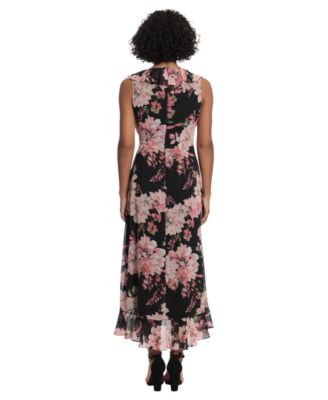 Women's Side Tie Ruffle Wrap V-Neck Dress