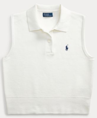 Women's Ribbed Collar Sleeveless Sweater