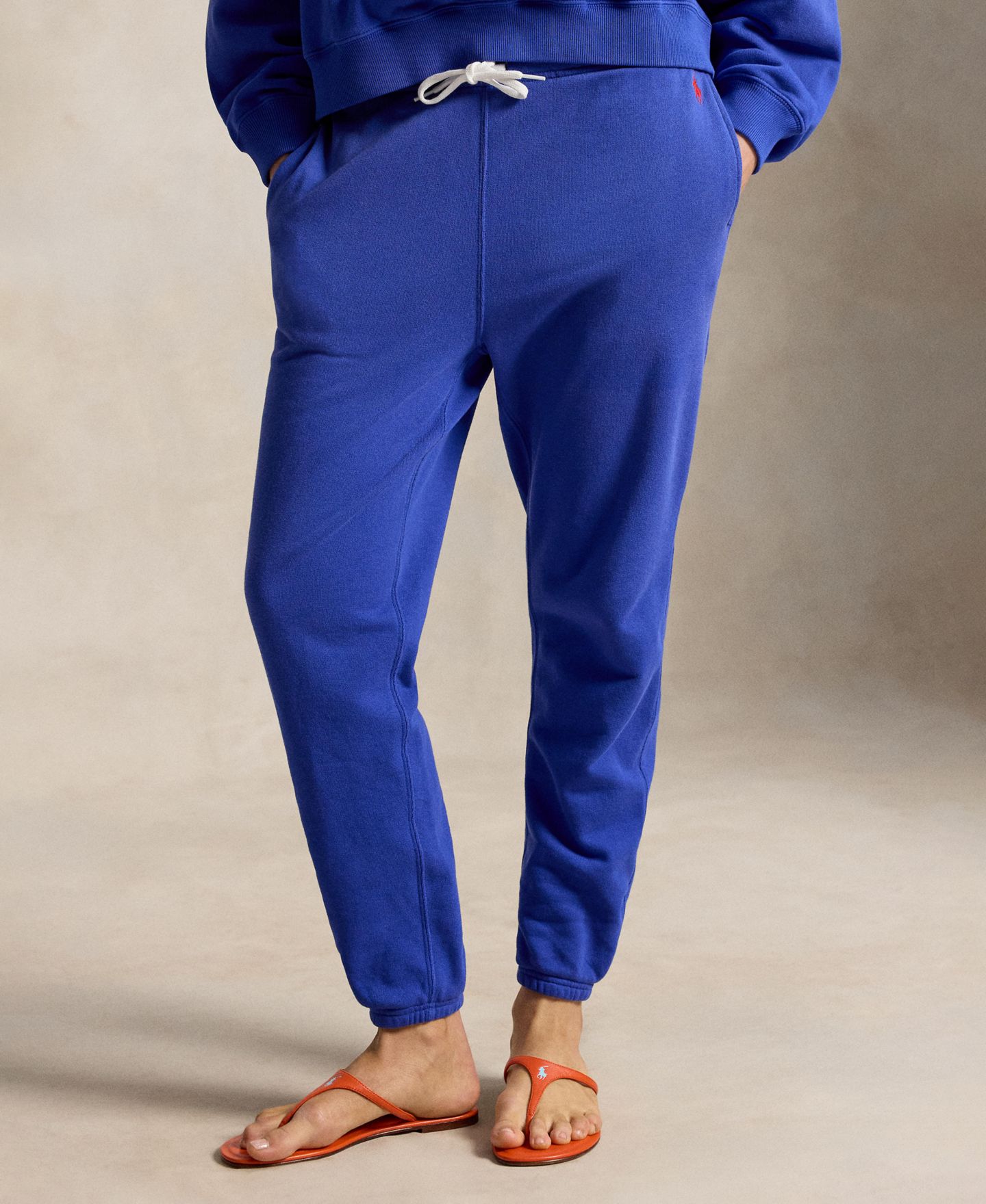 Женские брюки Polo Ralph Lauren Fleece Drawstring Sweatpants, цвет: Синий, вариант 1 — фото 3