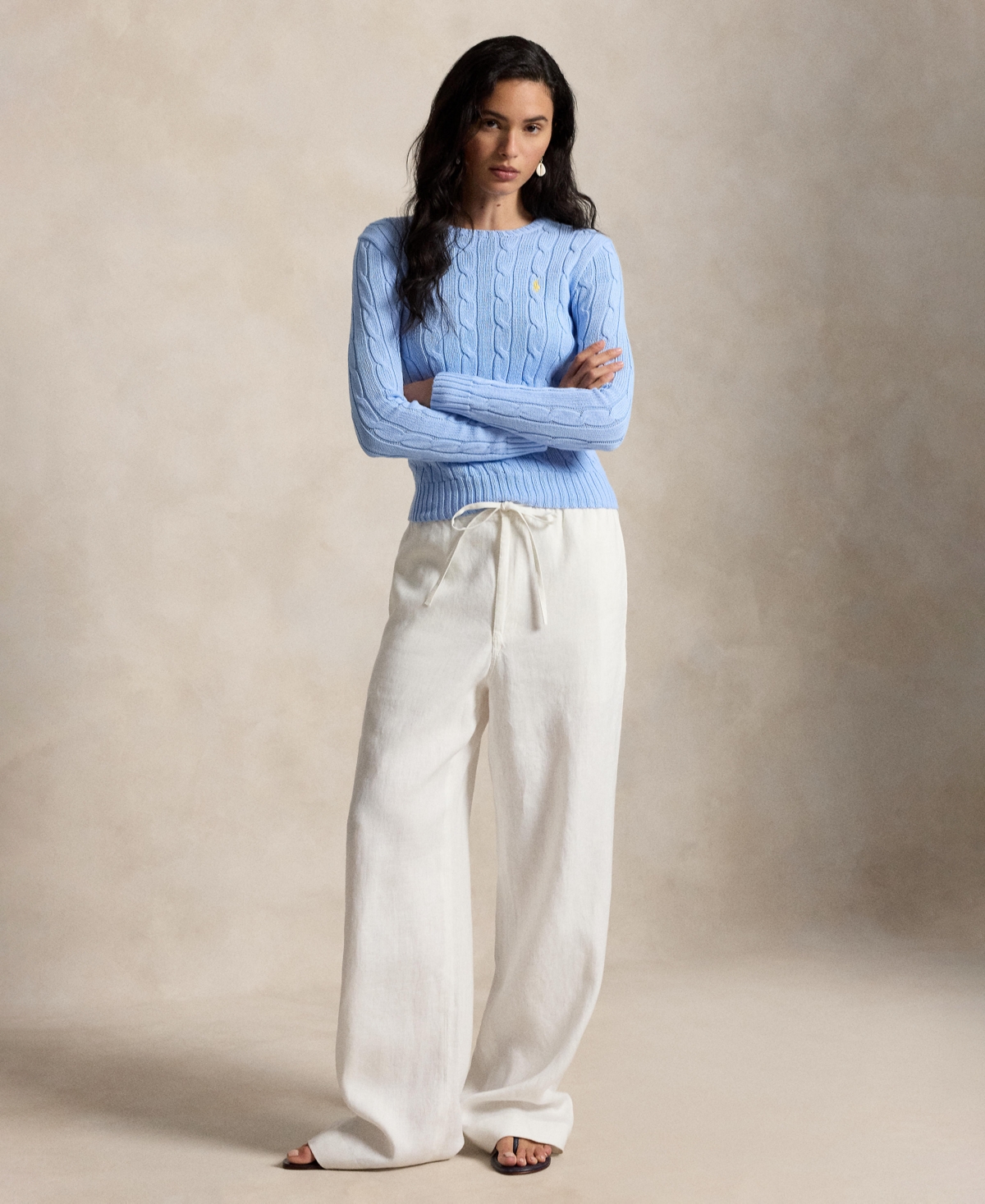 Polo Ralph Lauren Women's Cable-Knit Cotton Crewneck Sweater