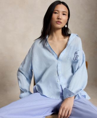 Women's Point Collar Long-Sleeve Shirt