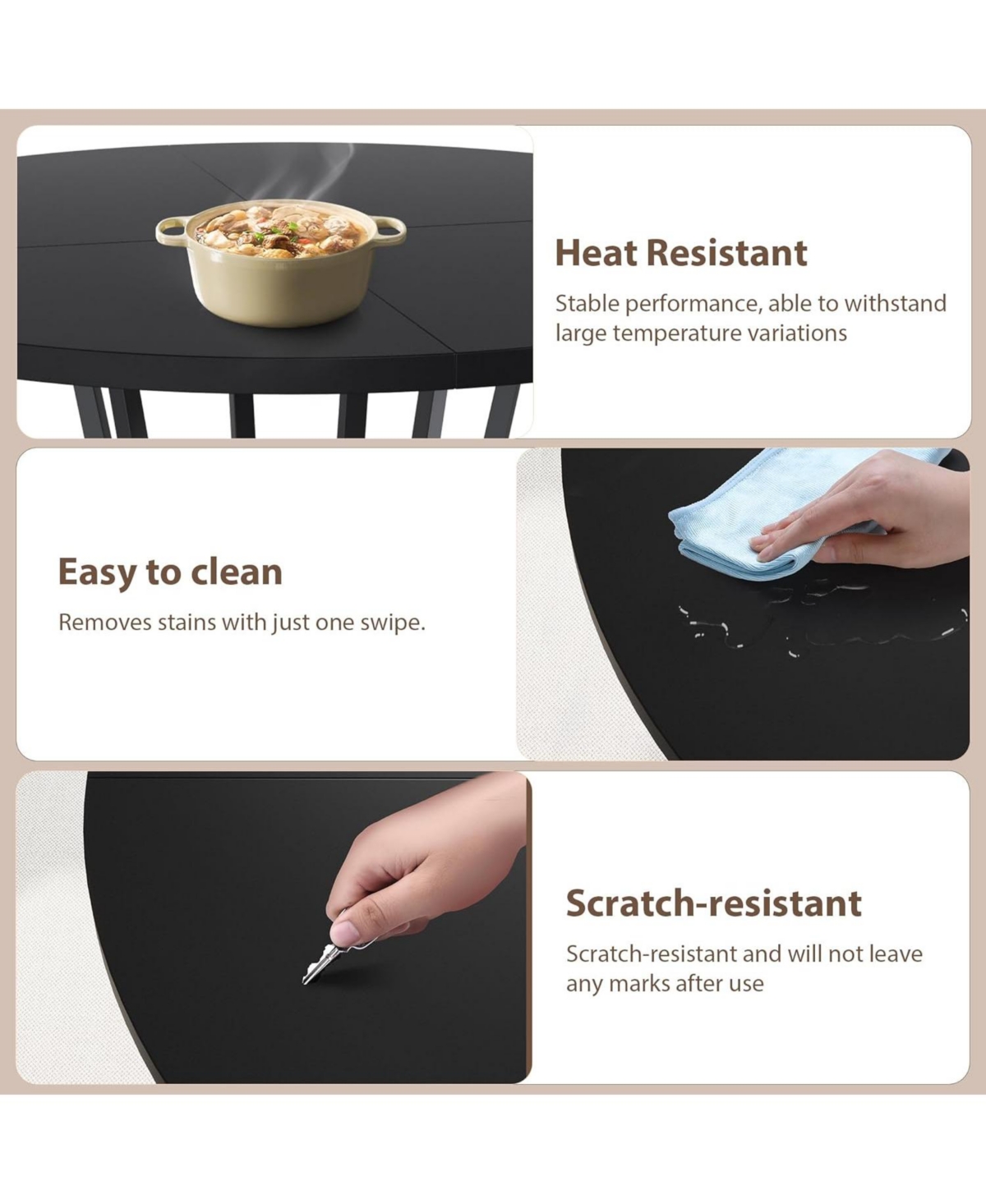 gaomon Round Dining Table for 4-6 47.2 Inch Farmhouse Kitchen Table with Storage Circle Dinner Tables for Kitchen Dining Room Living Room