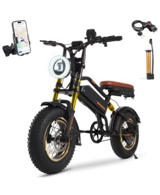 750W Electric Scooter for Adults, 20" x 4" Fat Tire Front Suspension Off-road E-Bike
