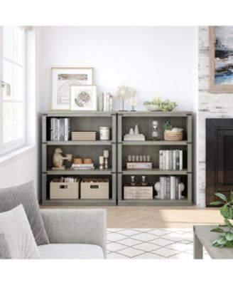 3-Tier Farmhouse Bookcase – Wooden Bookshelf with Open Display Shelves and Storage, Freestanding Home Office, Living Room, Bedroom Furniture.