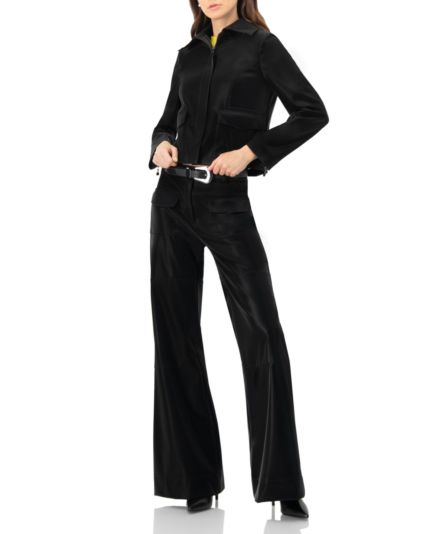 Women's High Shine Biker Jacket