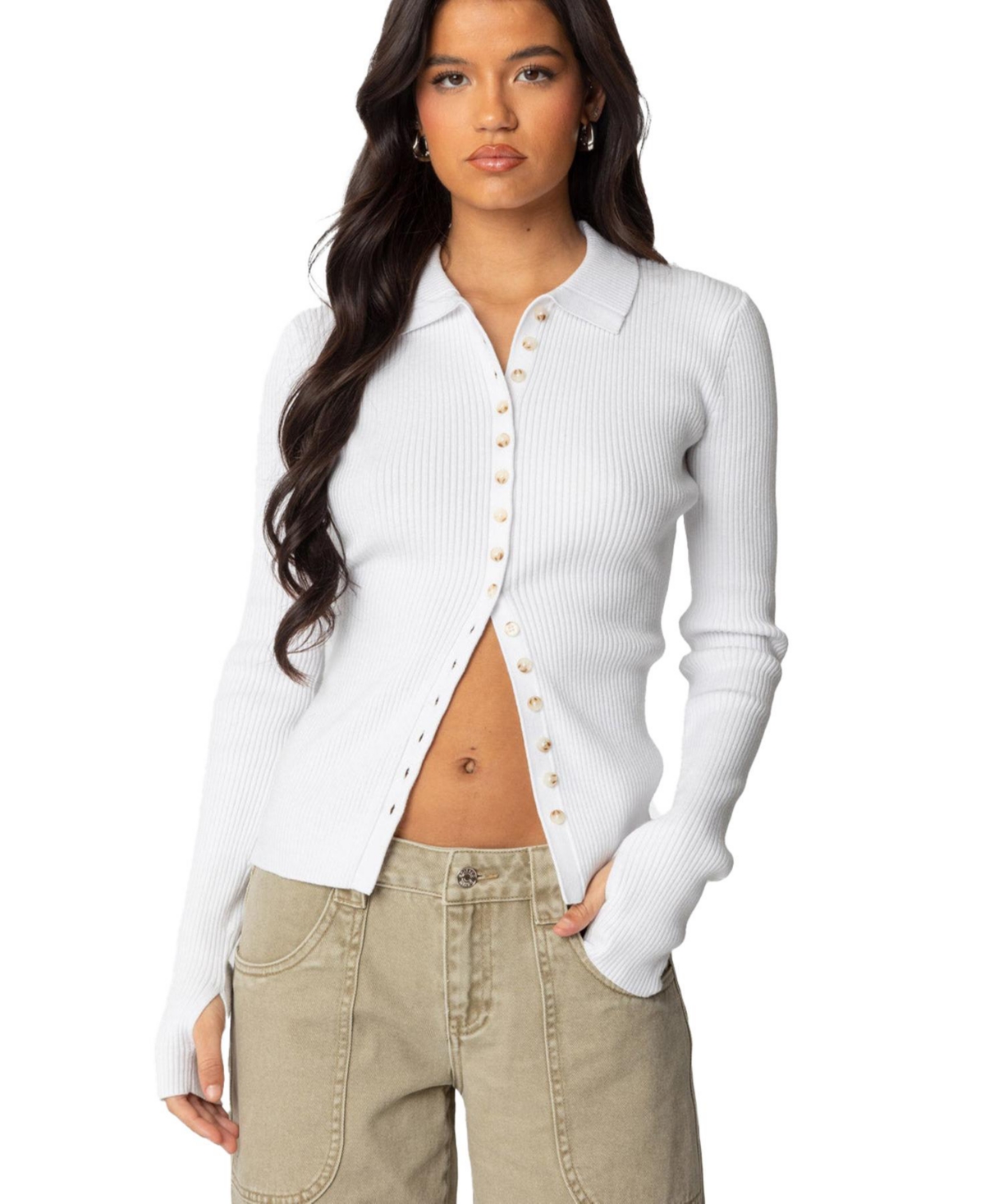 Edikted Women's Mirielle Ribbed Knit Cardigan