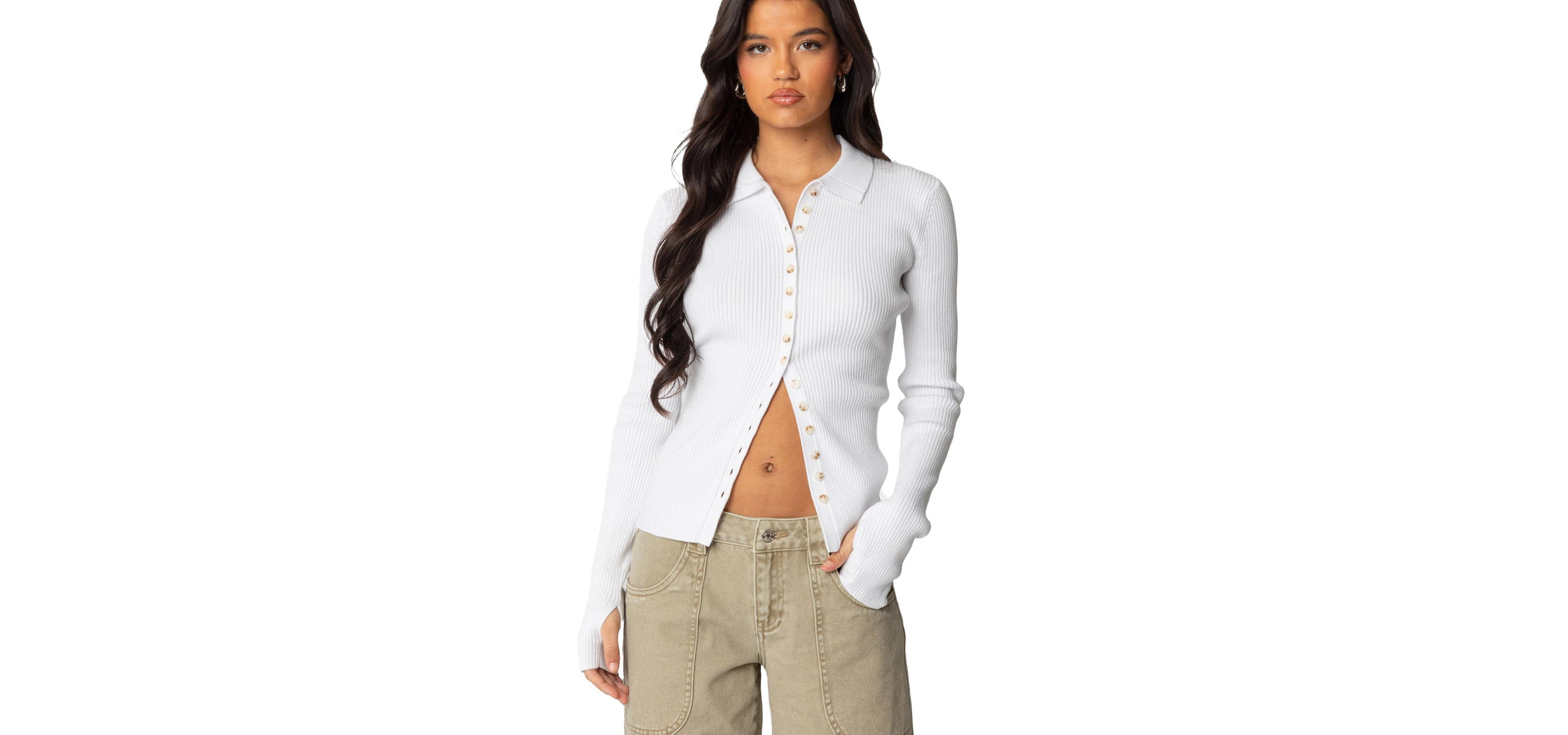 Edikted Women's Mirielle Ribbed Knit Cardigan
