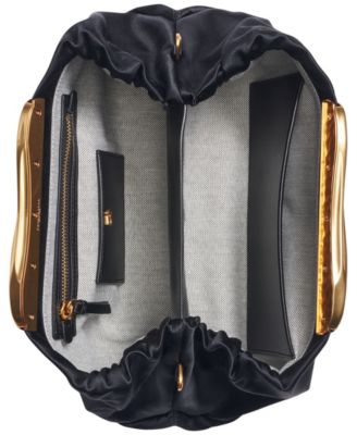 Poplin Satin Medium Clutch Shoulder Bag