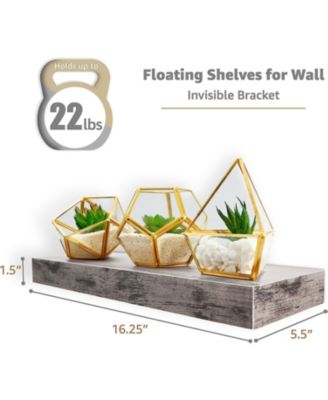 3 Pack 16 Inch  Floating Shelves - for Bedroom, Kitchen, Living Room, Office