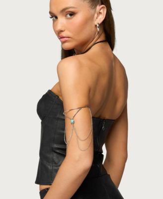 Women's Jessica Cupped Faux Leather Strapless Top