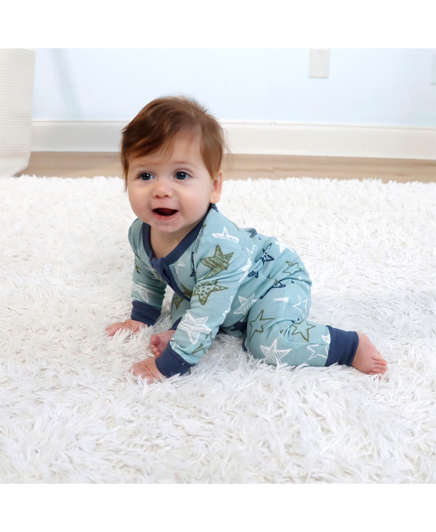 Baby Boys Dino Star Cotton Footless Pajamas for Boys, 2 Pack